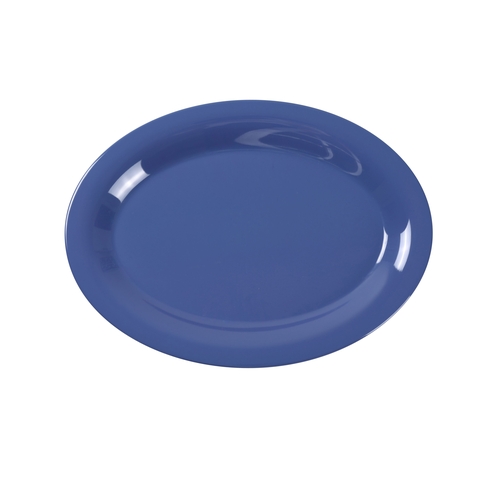 Yanco China MS-212BU Milestone Blue Melamine 12" x 9" Oval Platter - 1 Doz
