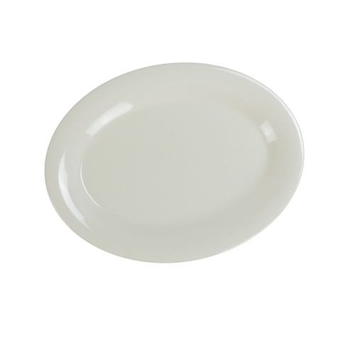 Yanco China MS-212IV Milestone Ivory Melamine 12" x 9" Oval Platter - 1 Doz