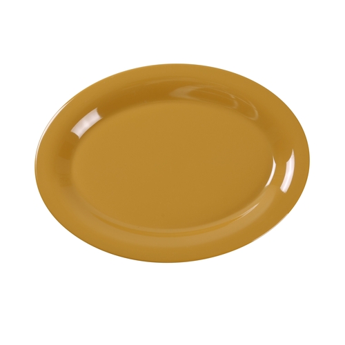 Yanco China MS-212YL Milestone Yellow Melamine 12" x 9" Oval Platter - 1 Doz