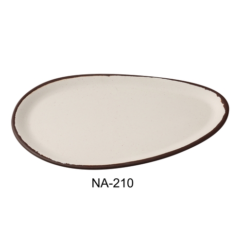 Yanco China NA-210 Nature Art White Melamine 10" x 6" Oval Dinner Plate - 3 Doz