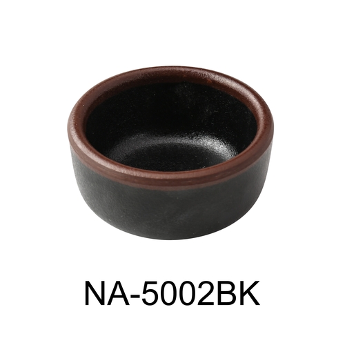 Yanco China NA-5002BK Nature Art Black Melamine 1.5 oz. Condiment Server - 6 Doz