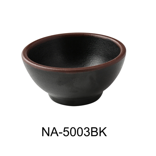 Yanco China NA-5003BK Nature Art Black Melamine 4 oz. Condiment Server - 6 Doz