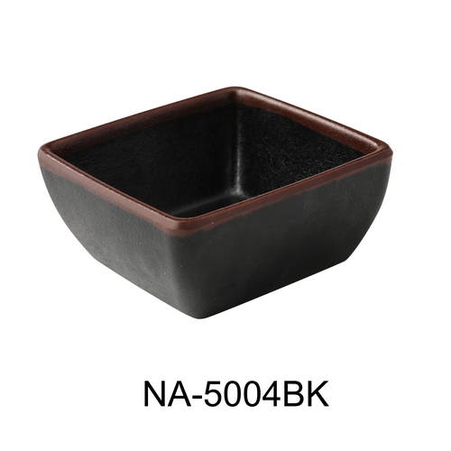 Yanco China NA-5004BK Nature Art Black Melamine 5 oz. Condiment Server - 4 Doz