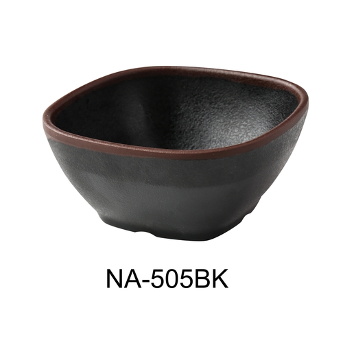 Yanco China NA-505BK Nature Art Black Melamine 10 oz. Miso Soup Bowl - 4 Doz