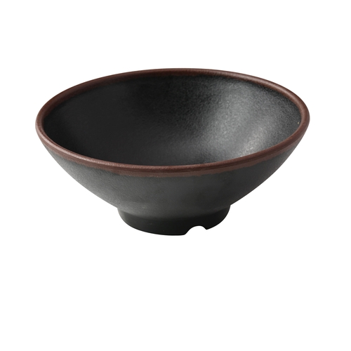 Yanco China NA-607BK Nature Art Black Melamine 26 oz. 7" dia. Ramen Bowl - 3 Doz