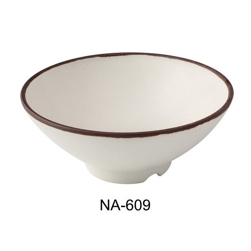 Yanco China NA-609 Nature Art White Melamine 55 oz. 9" dia. Ramen Bowl - 2 Doz