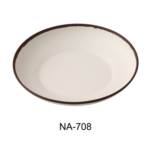 Yanco China NA-708 Nature Art White Melamine 20 oz. 8" dia. Soup Plate - 3 Doz