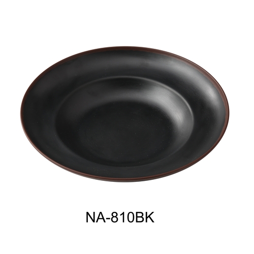 Yanco China NA-810BK Nature Art Black Melamine 12 oz. 10.75" dia. Pasta Bowl