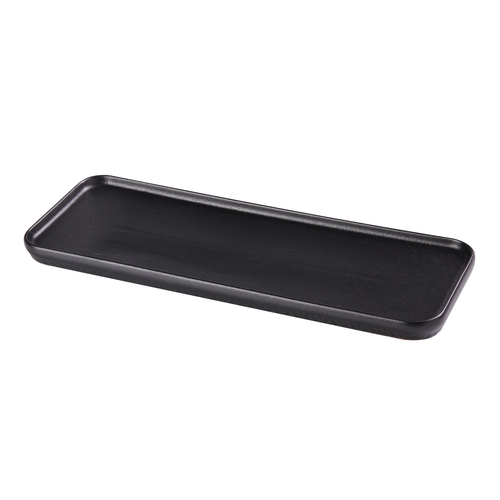 Yanco China NB-513 Noble Black Porcelain 13.8" x 4.75" Rectangular Plate- 2 Doz