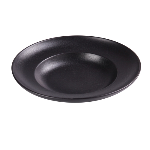 Yanco China NB-710 Noble Black Porcelain 10 oz. Mediterranean Pasta Bowl