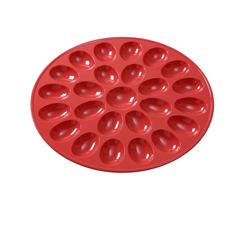 Yanco China NC-1014RD Nu-Classic Red Melamine 12.5" dia. Egg Holder - 1 Doz