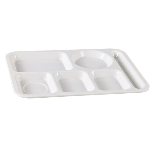 Yanco China NC-2162 Nu-Classic White Melamine 5 Compartment Plate - 1 Doz