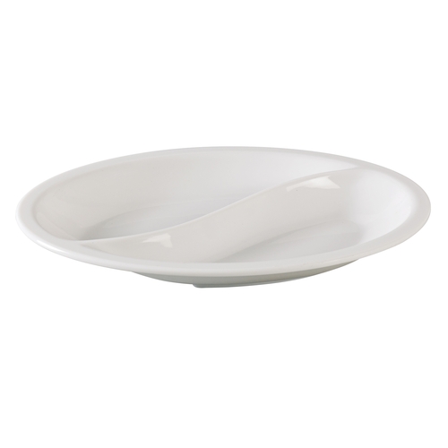 Yanco China NC-4520 Nu-Classic White Melamine 10" x 6.75" Oval Plate - 2 Doz