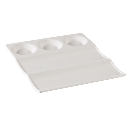 Yanco China NC-4600 Nu-Classic White Melamine 9" x 8" 5 Compartment Plate- 2 Doz