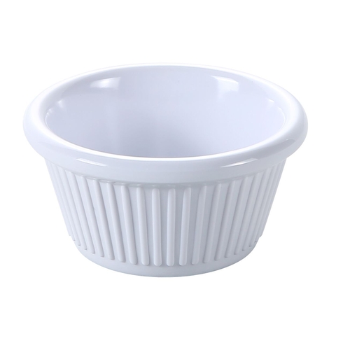 Yanco China NC-509WT Nu-Classic White Melamine 2 oz. Fluted Ramekin - 6 Doz