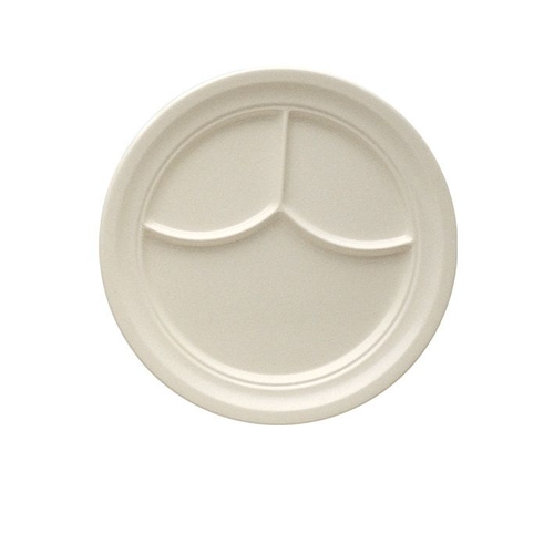 Yanco China NC-510I Nu-Classic Ivory Melamine 9.5" dia. 3 Compartment Plate