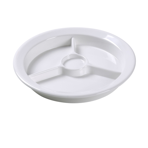 Yanco China NC-511I Nu-Classic Ivory Melamine 9" dia. 3 Compartment Plate