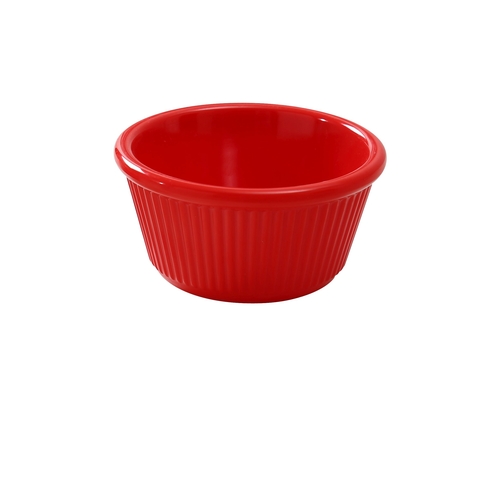 Yanco China NC-532RD Nu-Classic Red Melamine 5 oz. Fluted Ramekin - 6 Doz