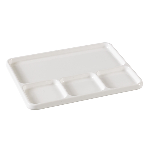 Yanco China NC-7510 Nu-Classic White Melamine 9.25" x 6.75" Rectangular Tray