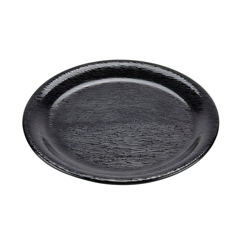 GET NP-6-BK Etchedware Textured Black Melamine 6.5"dia. Narrow Rim Plate