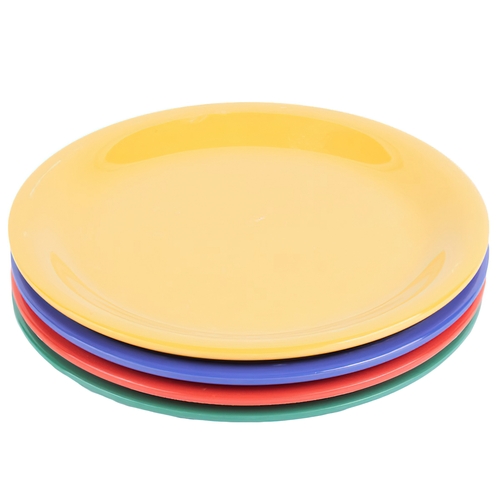 GET NP-6-MIX Diamond Color Mix Melamine 6.5" dia. Narrow Rim Plate- 4 Doz