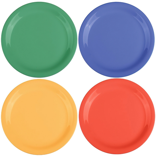 GET NP-7-MIX Diamond Color Mix Melamine 7.25" dia. Narrow Rim Plate-4 Doz