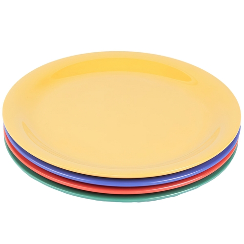 GET NP-9-MIX Diamond Color Mix Melamine 9" dia. Narrow Rim Plate - 2 Doz