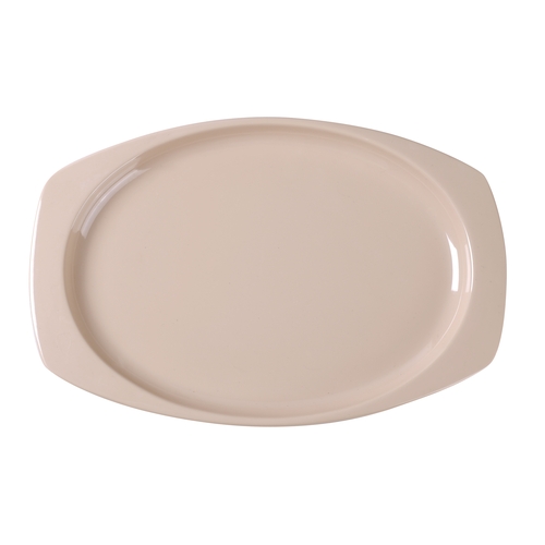 Yanco China NS-211T Nessico Tan Melamine 11.5" x 7.5" Heavy Weight Platter