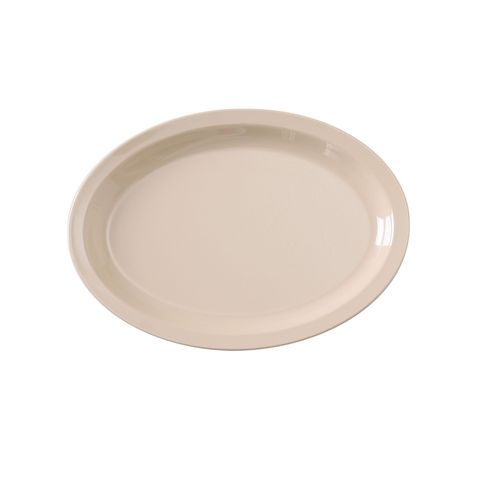 Yanco China NS-510T Nessico Tan Melamine 9.75" x 6.75" Oval Narrow Rim Platter