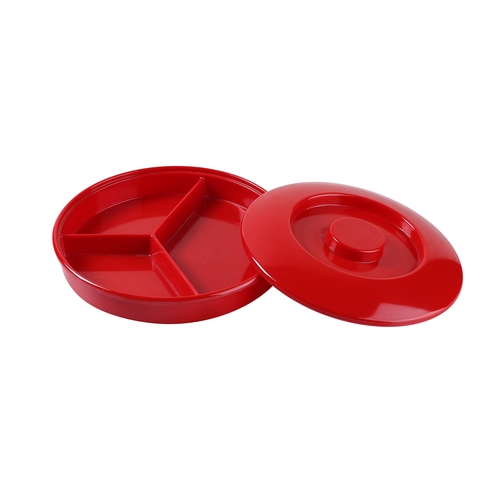 Yanco China NS-608-1R Nessico Red Melamine 8.25" dia. Divided Deep Server - 1 Doz