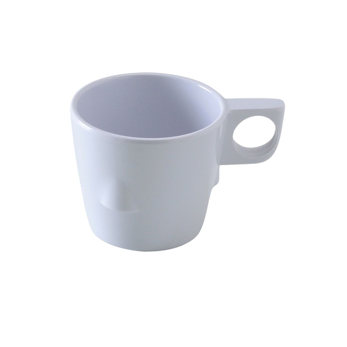 Yanco China NS-9011W Nessico White Melamine 8 oz. 3" dia. Bulbous Cup - 4 Doz