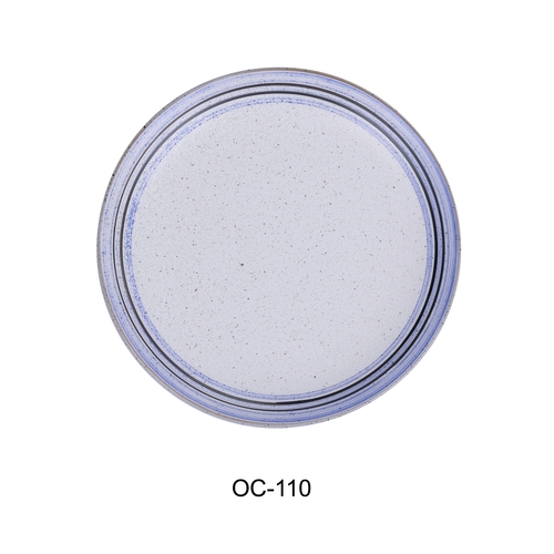Yanco China OC-110 Ocean White/Blue Porcelain 10.5" dia. Coupe Plate - 1 Doz