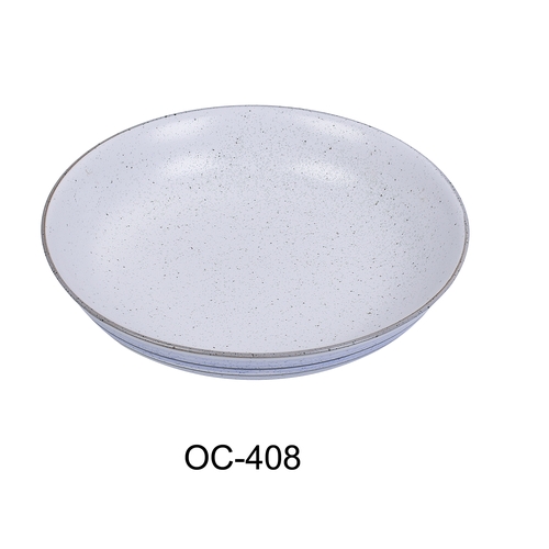 Yanco China OC-408 Ocean White/Blue Porcelain 14 oz. 8" dia. Deep Soup Plate