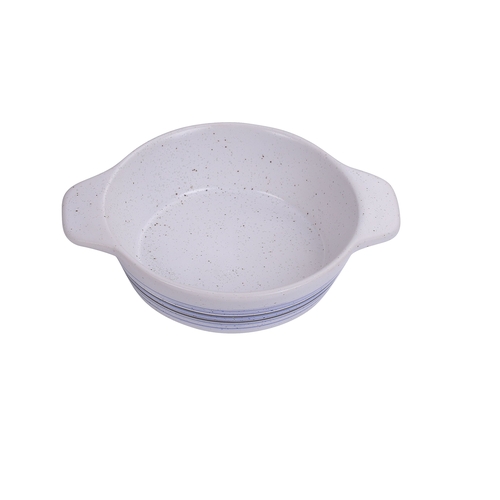 Yanco China OC-506 Ocean White/Blue Porcelain 7 oz. 6.5" x 5" Bake Dish - 3 Doz