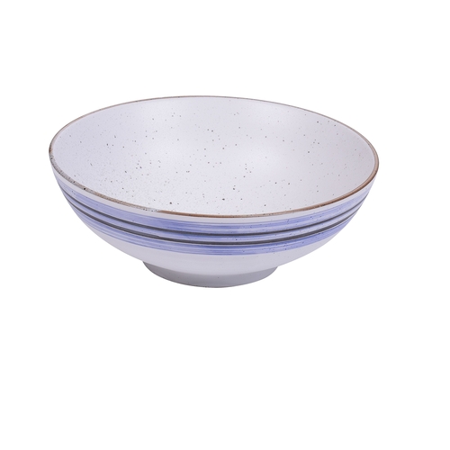 Yanco China OC-608 Ocean White/Blue Porcelain 28 oz. 8" dia. Noodle Bowl- 1 Doz
