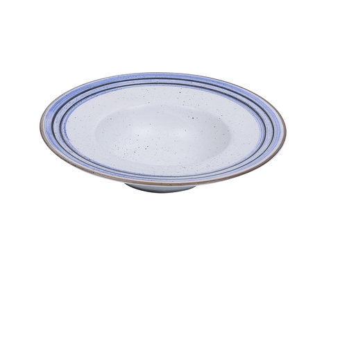 Yanco China OC-709 Ocean White/Blue Porcelain 9 oz. 9" dia. Soup Plate - 2 Doz