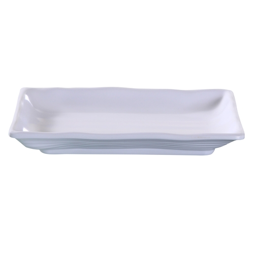 Yanco China OK-2406 Osaka White Melamine 6" x 4.5" Rectangular Deep Plate- 6 Doz