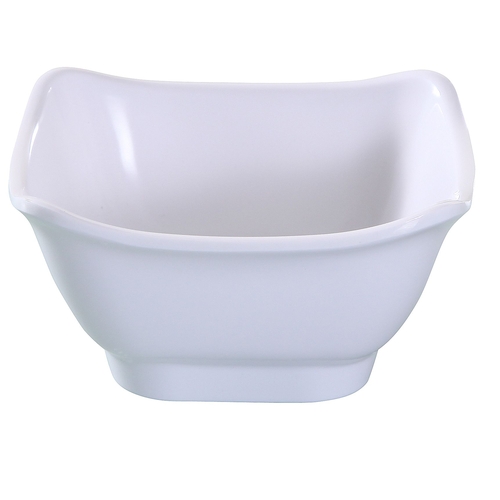Yanco China OK-5450 Osaka White Melamine 10 oz. 4.75" x 4.75" Square Bowl- 4 Doz
