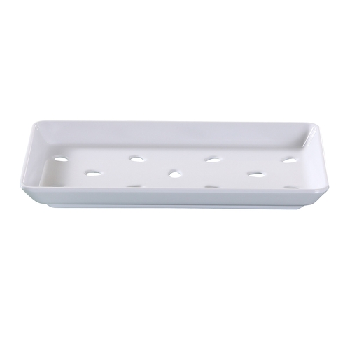 Yanco China OK-609 Osaka White Melamine 8.75" x 5" Rectangular Platter - 4 Doz