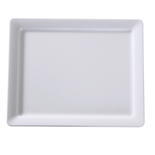Yanco China OK-7012 Osaka White Melamine 12.75" x 10.5" Rectangular Plate- 1 Doz