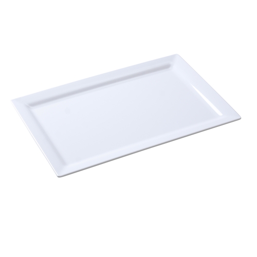 Yanco China OK-7014 Osaka White Melamine 14" x 7" Rectangular Display Plate
