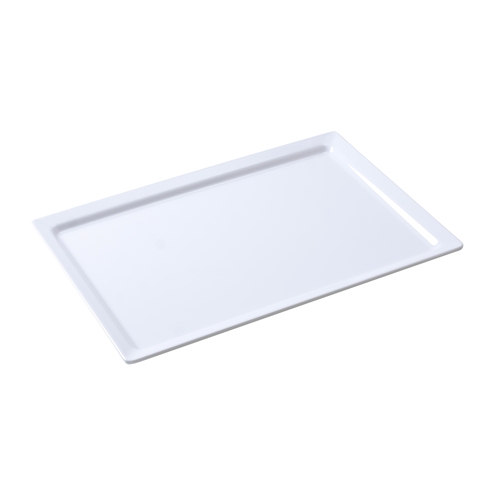Yanco China OK-7021 Osaka White Melamine 21" x 13" Rectangular Display Plate
