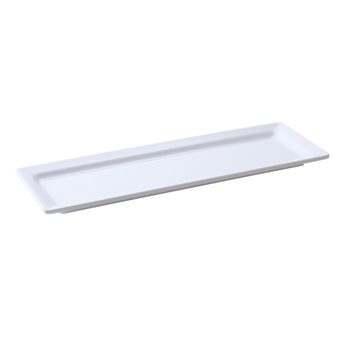 Yanco China OK-7121 Osaka White Melamine 21" x 7" Rectangular Display Plate