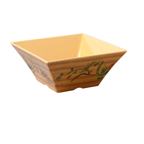 Yanco China OL-4109 Olive Melamine 4 qt. 10" x 10" Square Bowl - 1 Doz