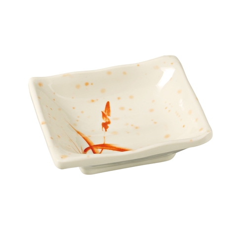 Yanco China OR-2404 Orchis Asian Pattern Melamine 3.5 oz. 4" x 4" Sauce Dish