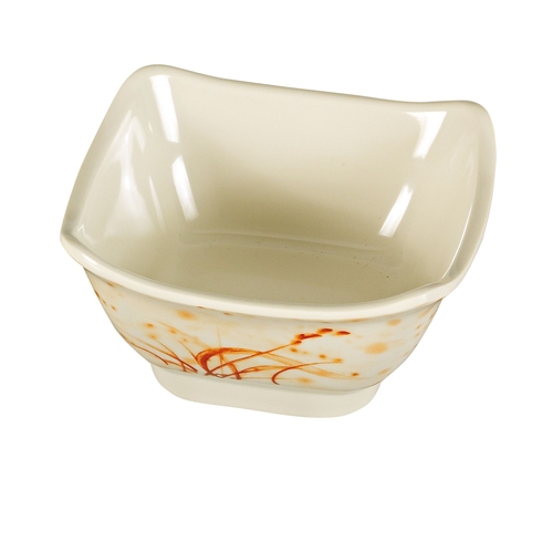 Yanco China OR-5450 Orchis Asian Pattern Melamine 10 oz. Square Bowl - 4 Doz