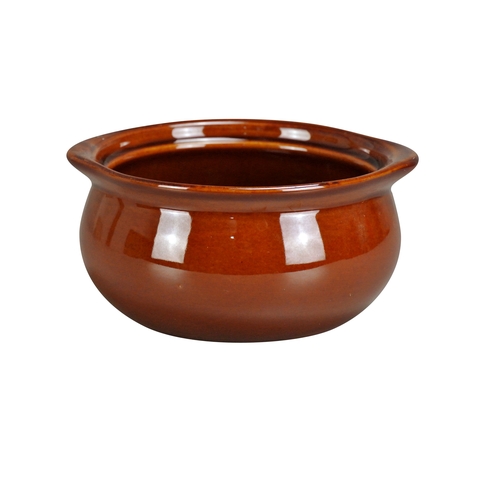 Yanco China OS-12-B Accessories Brown Porcelain 12 oz. Soup Crock Bowl - 2 Doz