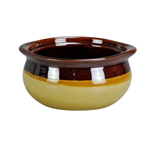Yanco China OS-12-C Accessories Brown/Cream Porcelain 12 oz. Soup Crock Bowl