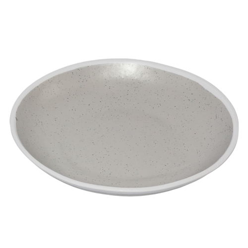 GET P-100-DVG Pottery Market Dove Gray Melamine 1 qt. Soup Plate - 1 Doz