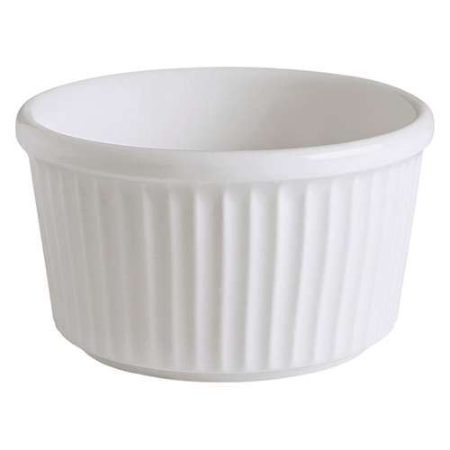 GET PA1101707024 Corona Actualite Bright White Porcelain 10.7 oz. Ramekin